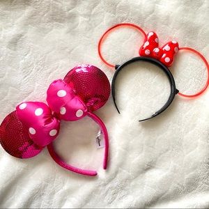 Two pair of Minnie Mouse ears